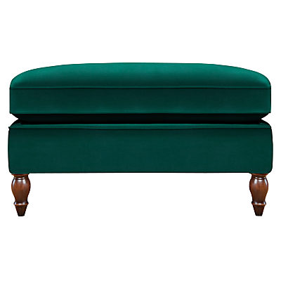 Duresta Vaughan Footstool, Umber Leg Harrow Velvet Teal Green